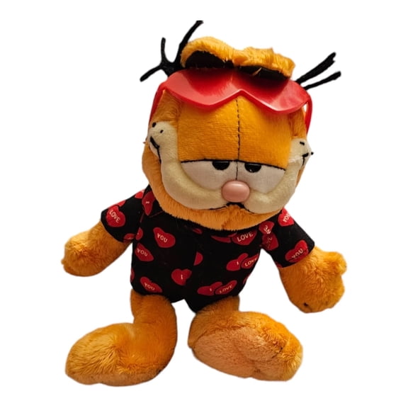 TY Beanie Baby - GARFIELD the Cat HAPPY VALENTINE'S DAY (9" Plush)(No Ty Hang Tag)(BONUS 1 FUN CHOPS & 1 TY HANG TAG)