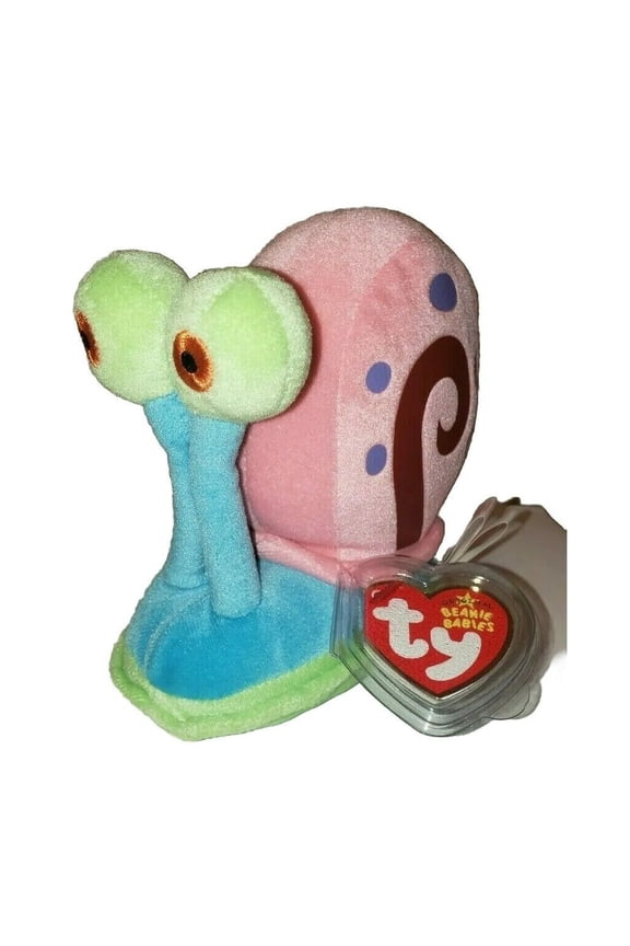 Beanie Baby - GARY the SNAIL (SpongeBob Squarepants) (6" Plush)(BONUS ONE RANDOM TY ERASER)