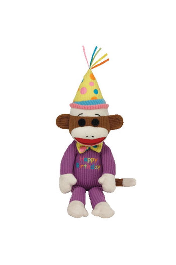 TY Beanie Baby - HAPPY BIRTHDAY Sock Monkey (11 inch)