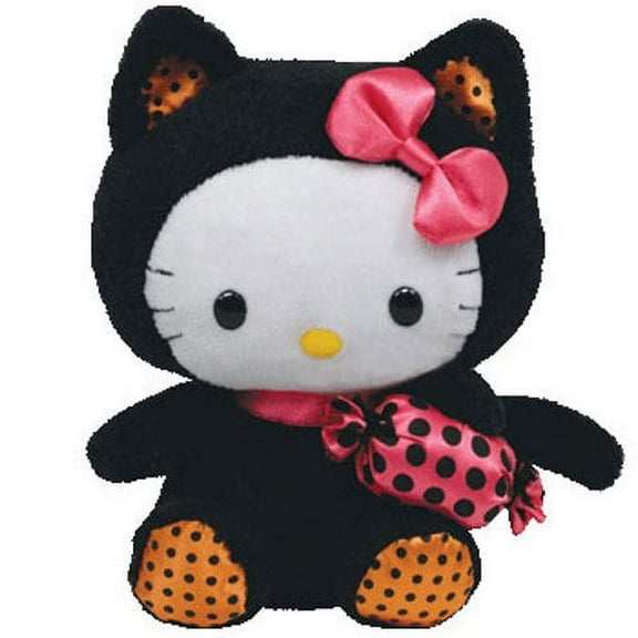 TY Beanie Baby - HELLO KITTY (Black Cat Costume With Candy ) NO TY HANG TAG Plush