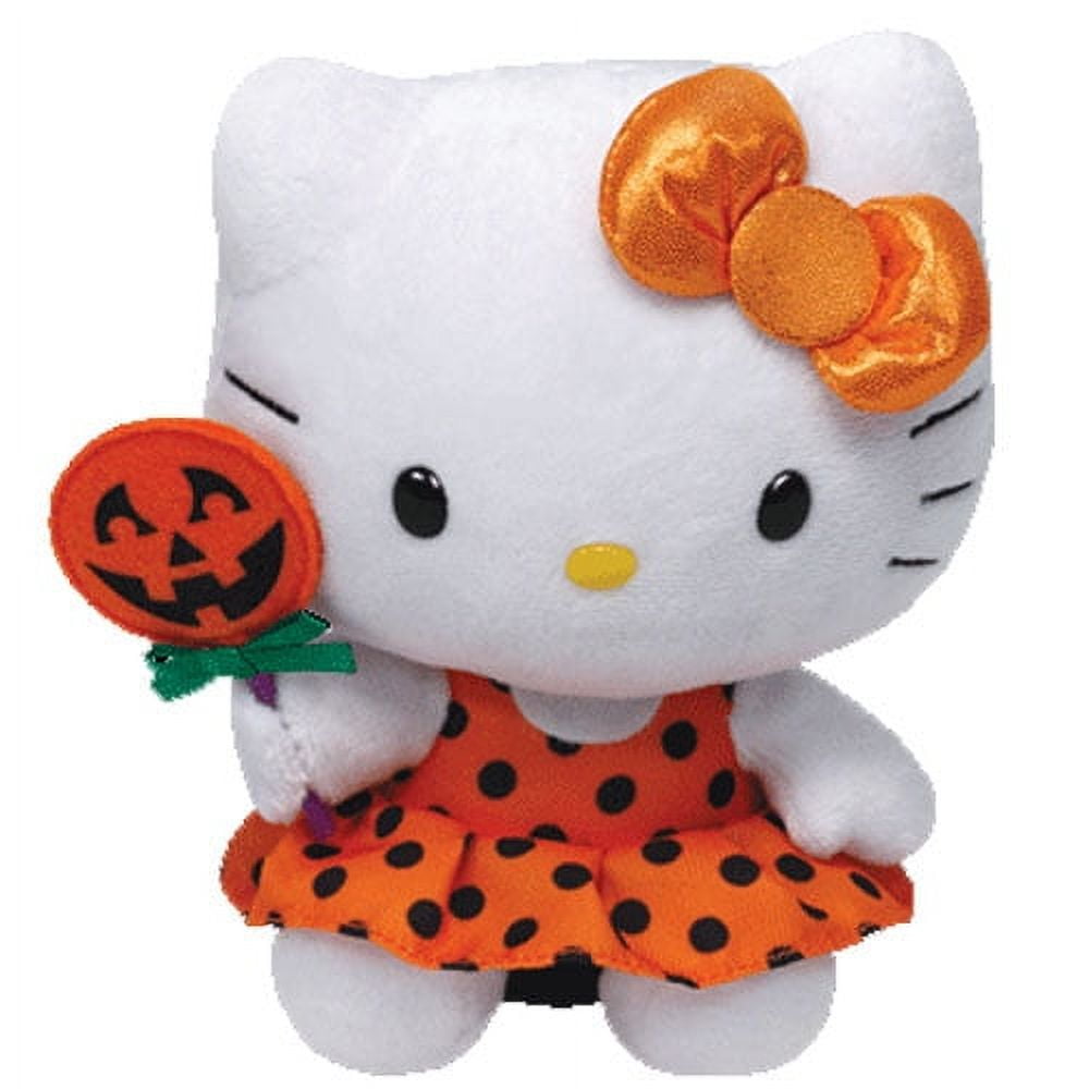 TY Beanie Baby - HELLO KITTY (Halloween Pumpkin Lollipop - 6 inch