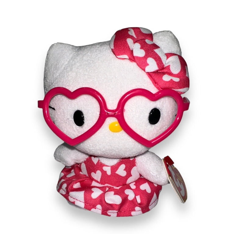 TY Beanie Baby - HELLO KITTY (Pink Heart Glasses & dress - 6