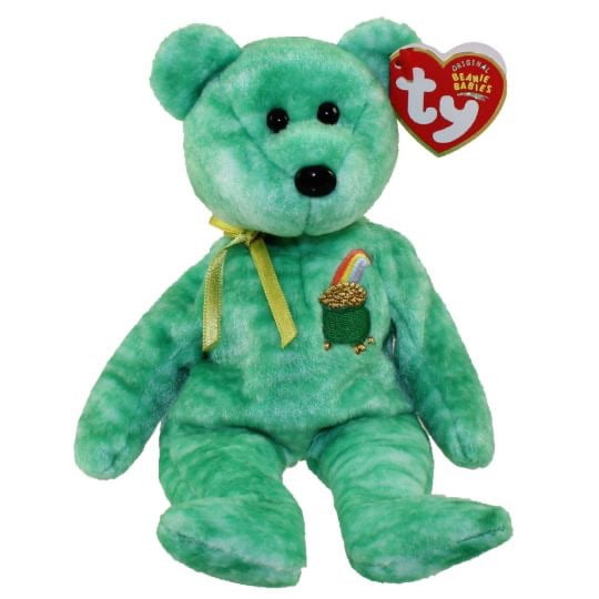 TY Beanie Baby - KILLARNEY the Irish Bear (8.5" Plush MNMT's s)(BONUS 1 FUN CHOPS & 1 TY CARD)