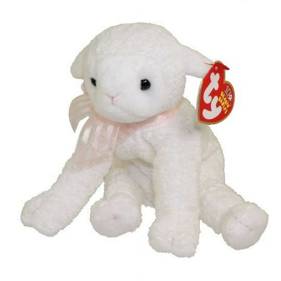 TY Beanie Baby - LULLABY the White Lamb 6" Plush (Bonus 1 Fun Chops)