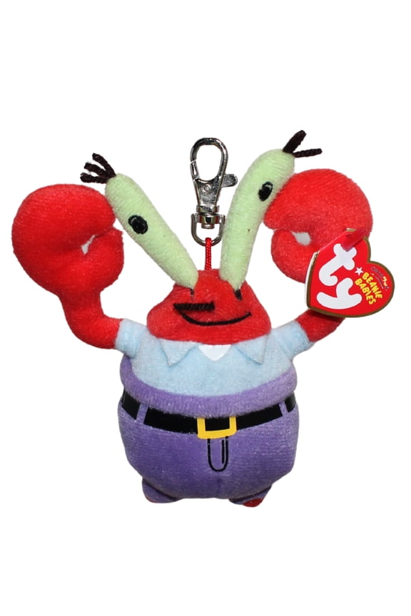 Beanie Baby (Metal Key Clip) - Mr. Krabs - Spongebob - Stuffed Animal