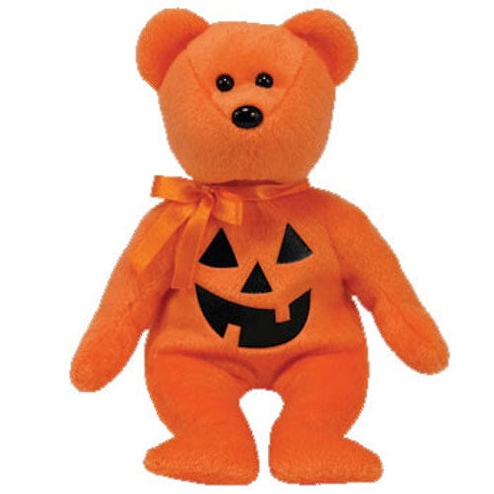 TY Beanie Baby - PUNKIN FACE the Bear w/Black Pumpkin Face