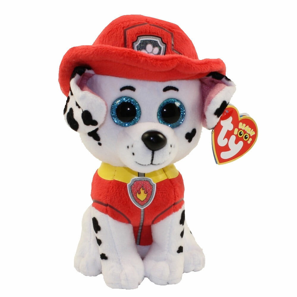TY Beanie Baby - Paw Patrol  MARSHALL the Dalmation Dog (Glittery Eyes)(Regular Size 6" Plush)(BONUS 1 TY CARD)