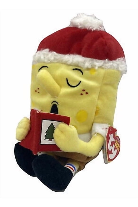 Beanie Baby - SPONGEBOB SQUAREPANTS ( JINGLE BELLS 8.5" )(BONUS ONE RANDOM TY ERASER)