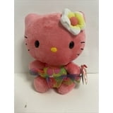 TY Beanie Baby Sanrio - HELLO KITTY Pink Hawaiian Floral TuTu Bathing Suit  6" Plush (BONUS 1 FUN CHOPS & 1 ZIPPER BRACELET)
