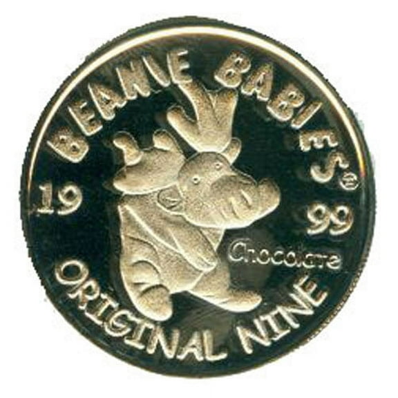 TY Beanie Baby Silver Coin - CHOCOLATE the Moose