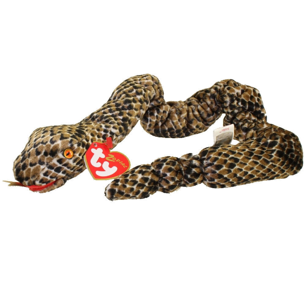 TY Beanie Baby - THE SNAKE Chinese Zodiac (7.5" Plush )(26"  Stretched) (BONUS ONE RANDOM TY ERASER)