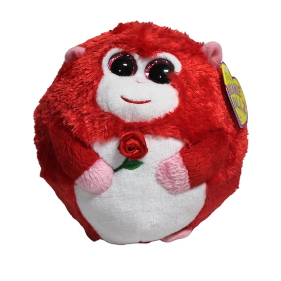 TY Beanie Ballz - IN LOVE the Red Monkey (Regular Size - 5 inch)