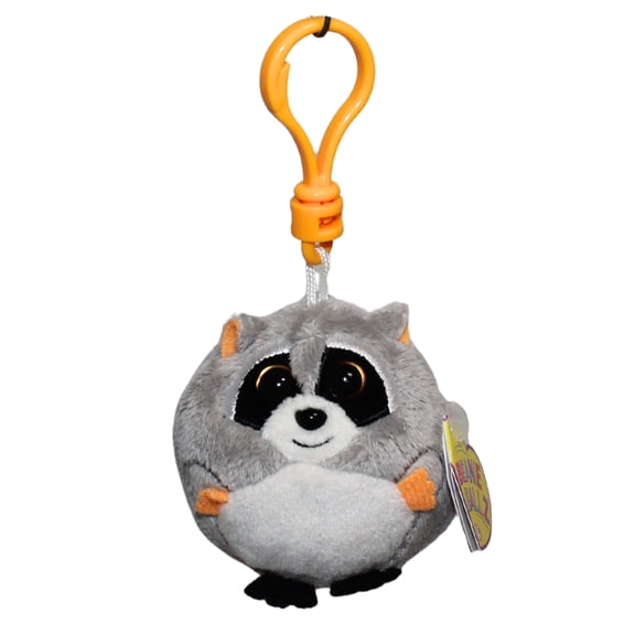 Ty Beanie Ballz (Plastic Key Clip) - Mischief the Raccoon - Stuffed Animal