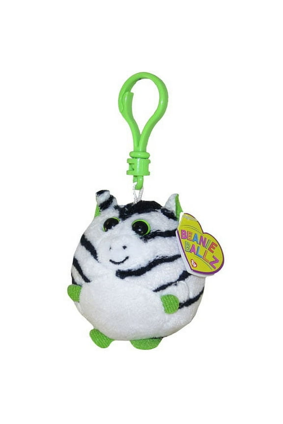 Beanie Ballz - OASIS the Zebra (Plastic Key Clip - 2.5 inch)