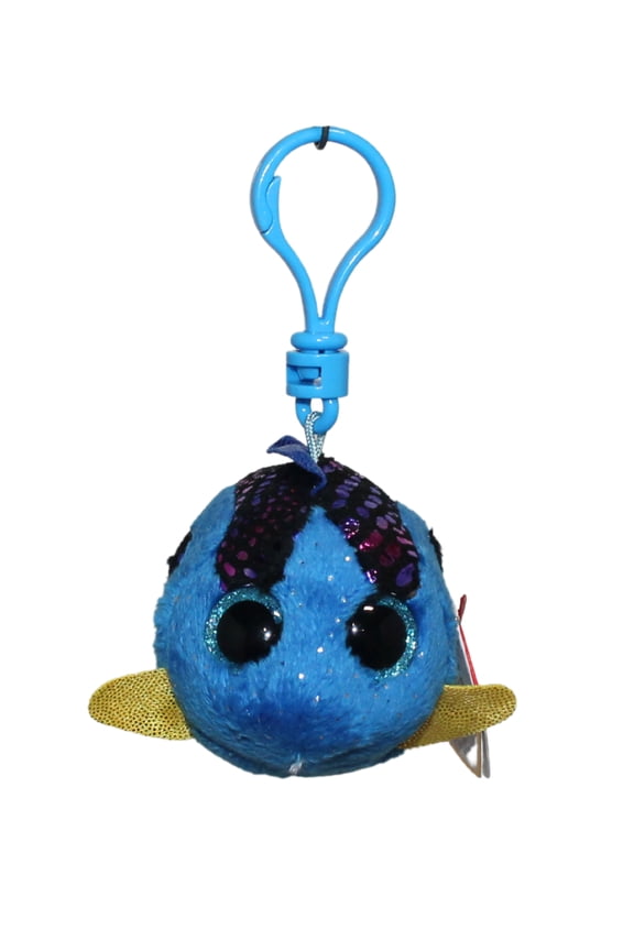 Beanie Boos (Plastic Key Clip) - Aqua the Blue Tang   Glitter Eyes  - Stuffed Animal