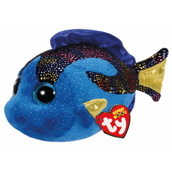 TY Beanie Boos - Aqua the Blue Fish 6" Plush (BONUS ONE FUN CHOPS)