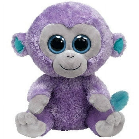TY Beanie Boos – BLUEBERRY the Monkey (Solid Eyes) 6" Plush (NO TY HANG TAG)