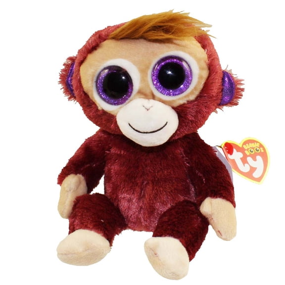 Ty Beanie Boos - Boris the Brown Monkey, (6"), Glitter Eyes, Europe, MWMT Stuffed Animal Toy