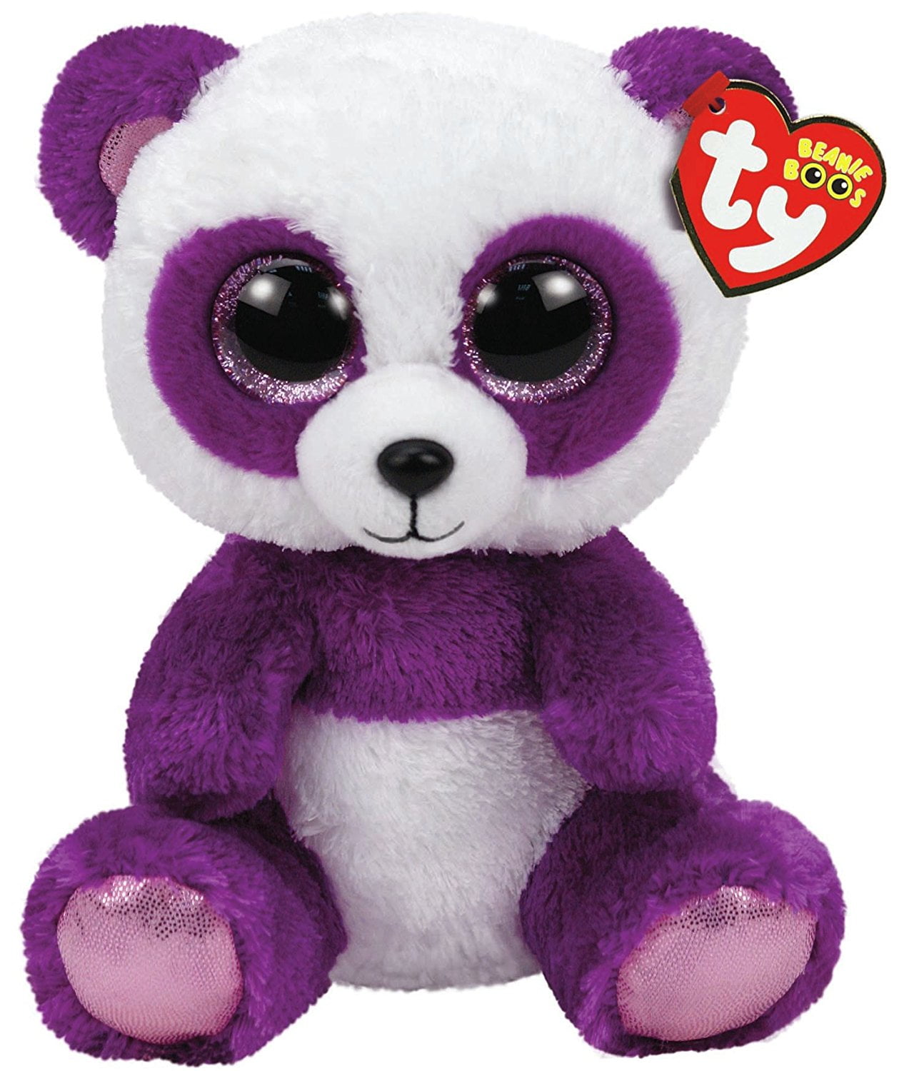 TY Beanie Boos -Boom Boom the Purple Panda (Glitter Eyes) Small 6