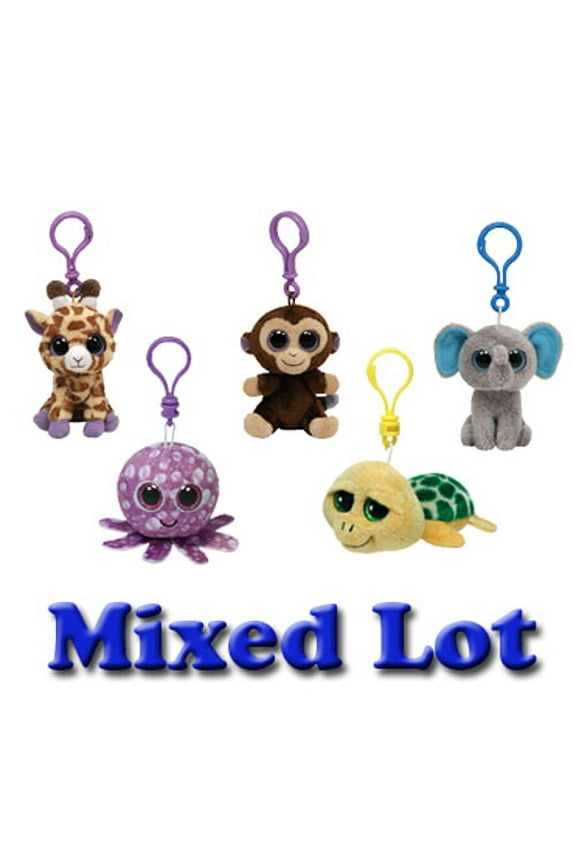 Beanie Boos - Bulk Mixed Lot of 25 Random (Plastic Key Clips - 3 inch)