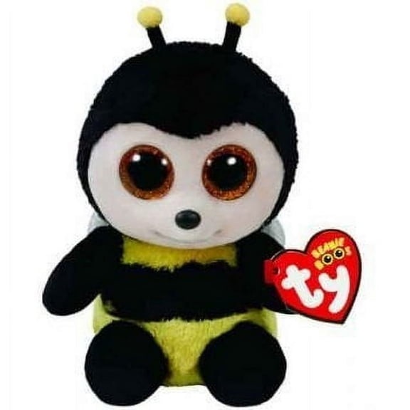 TY Beanie Boos - Buzby The Bumblebee (Glitter Eyes) (Regular Size 6" Plush)(BONUS 1 FUN CHOPS & 1 RANDOM TY ERASER)