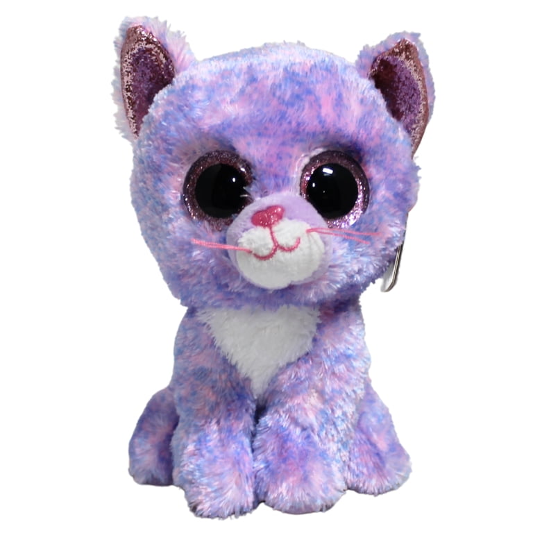 Ty Beanie Boos - Cassidy the Pink & Blue Cat – Glitter Eyes
