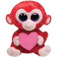 thumbnail image 1 of Ty Beanie Boos - Charming the Monkey  – Medium  – Glitter Eyes  – Valentine's Day, Medium size  - Stuffed Animal, 1 of 6