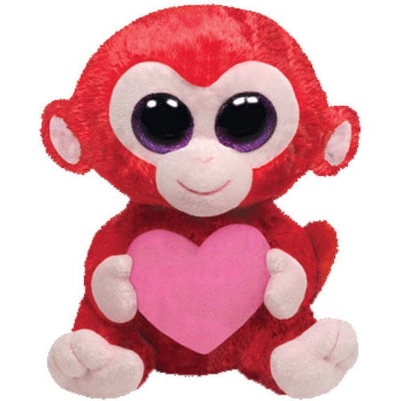 Ty Beanie Boos - Charming the Monkey Medium (8") Glitter Eyes - Stuffed Animal