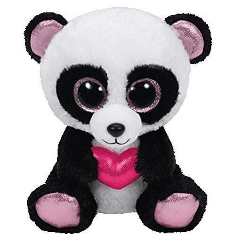 TY Beanie Boos Cutie Pie The Panda with Heart Glitter Eyes Small 6