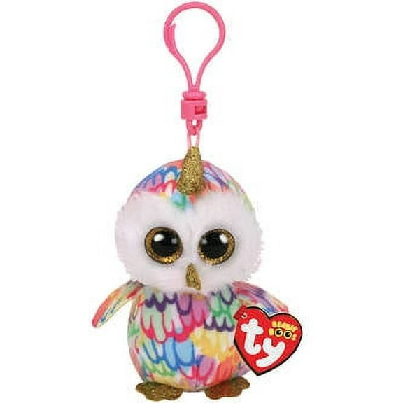 TY Beanie Boos Enchanted Unicorn Owl Key clip 3"