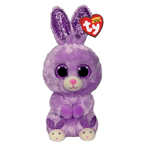 TY Beanie Boos - Fuzzy Purple Bunny Rabbit (Glitter Eyes) Small 6" Plush