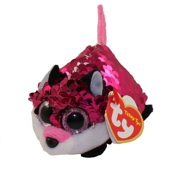 TY Beanie Boos - JEWEL the Fox Teeny Tys Stackable Sequin 4" Plush (BONUS 1 FUN CHOPS & 1 TY CARD)