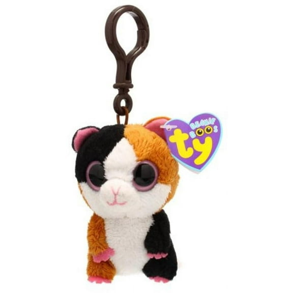 TY Beanie Boos - NIBBLES the Guinea Pig (Solid Eye Color) (Plastic Key Clip - 3 inch)
