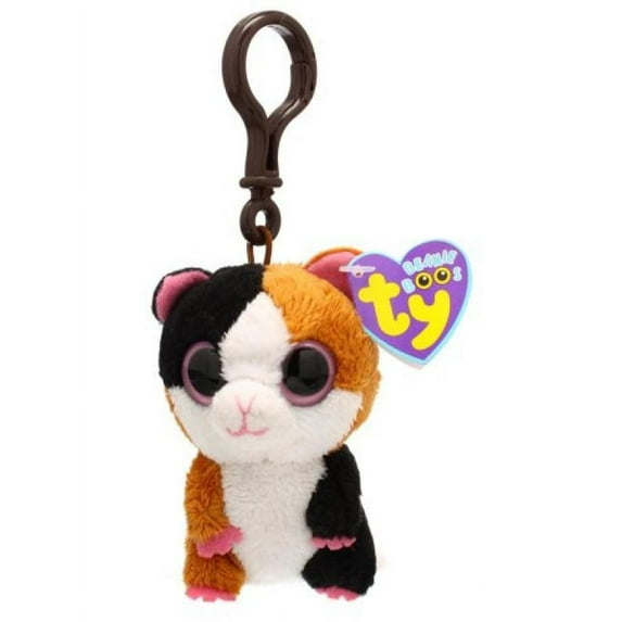 TY Beanie Boos - NIBBLES the Guinea Pig (Solid Eye Color) (Plastic Key Clip - 3 inch)