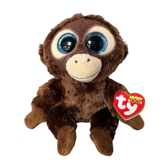 Ty Beanie Boos - Olga the Brown Monkey, (5"), Glitter Eyes, Europe, MWMT Stuffed Animal Toy