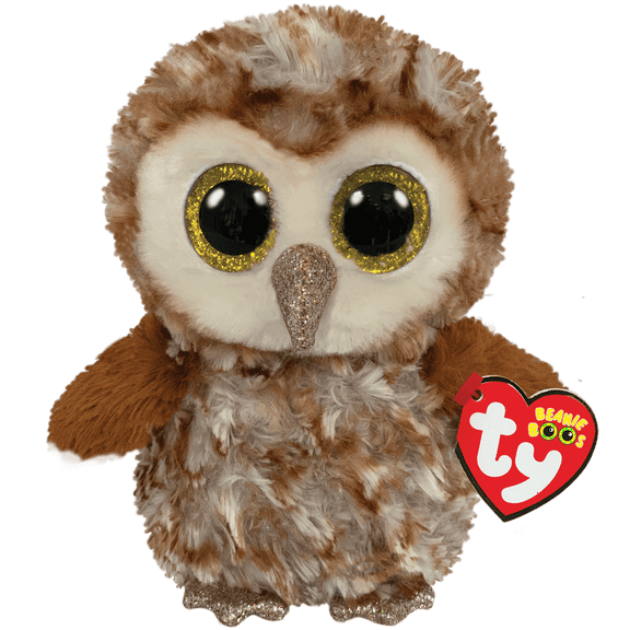 Ty Beanie Boos- Percy the Barn Owl Glitter Eyes - Stuffed Animal