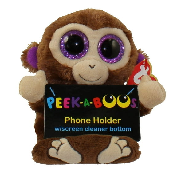 TY Beanie Boos - Peek-A-Boos - CHIMPS the Monkey (4" Phone Holder with Cleaner) BONUS 1 RANDOM TY ERASER