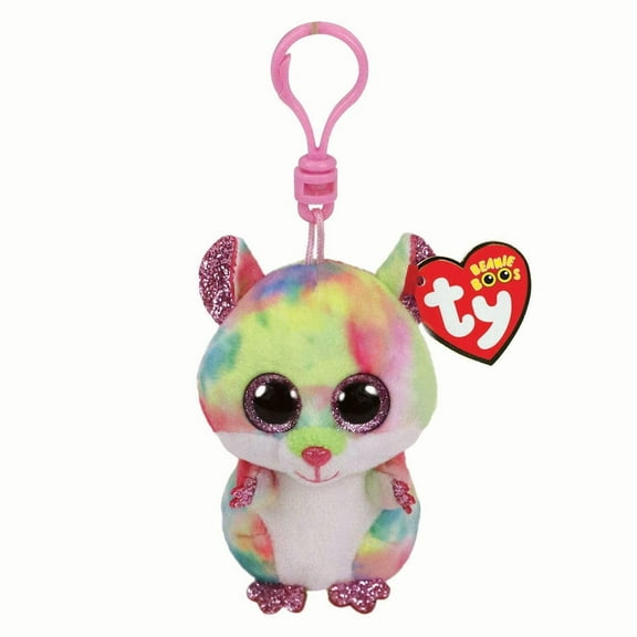 Ty Beanie Boos (Plastic Key Clip) - Rodney the Hamster Glitter Eyes - Stuffed Animal