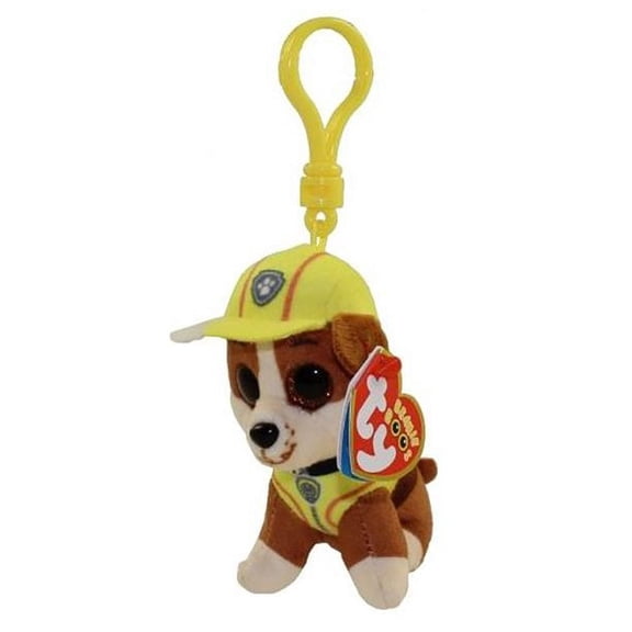 TY Beanie Boos - RUBBLE the Bulldog (4") Plastic Key Clip Plush NEW