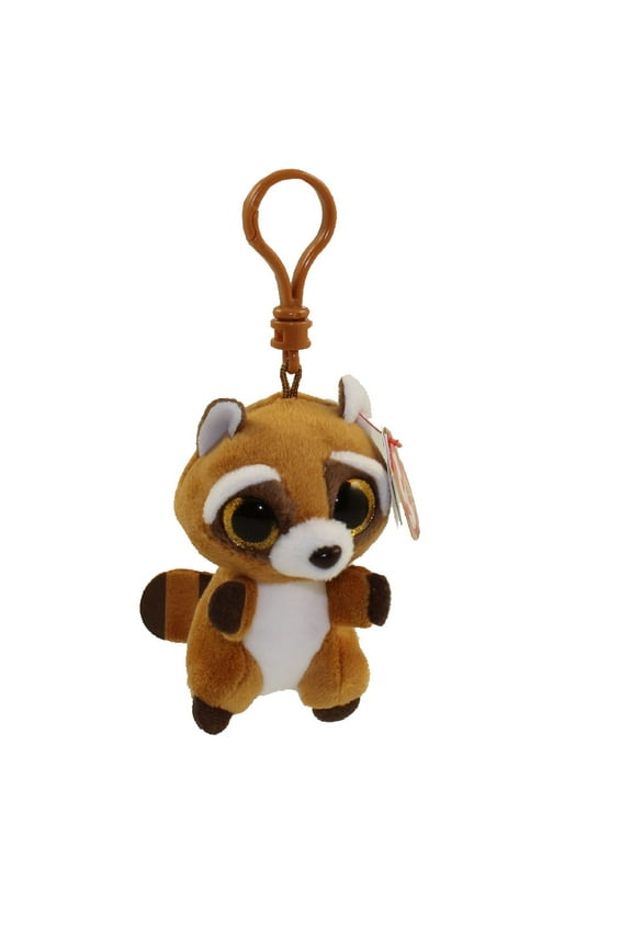 Beanie Boos - RUSTY the Raccoon (Glitter Eyes) (Plastic Key Clip)