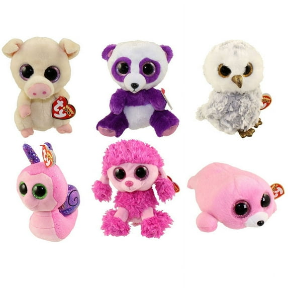 TY Beanie Boos - SET of 6 Summer 2016 Releases (6 inch) (Pierre, Scooter, Piggley, Owlette+2)