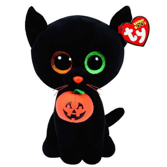 TY Beanie Boos - SHADOW the Black Cat (Glittery Eyes)(Medium Size - 9" Plush)(BONUS 1 FUN CHOPS & 1 ZIPPER BRACELET)