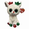 thumbnail image 1 of TY Beanie Boos T37383 Snowdrop The Big Eyes Christmas Reindeer with Big Eyes Glitter Plush Toy - 15cm, 1 of 1