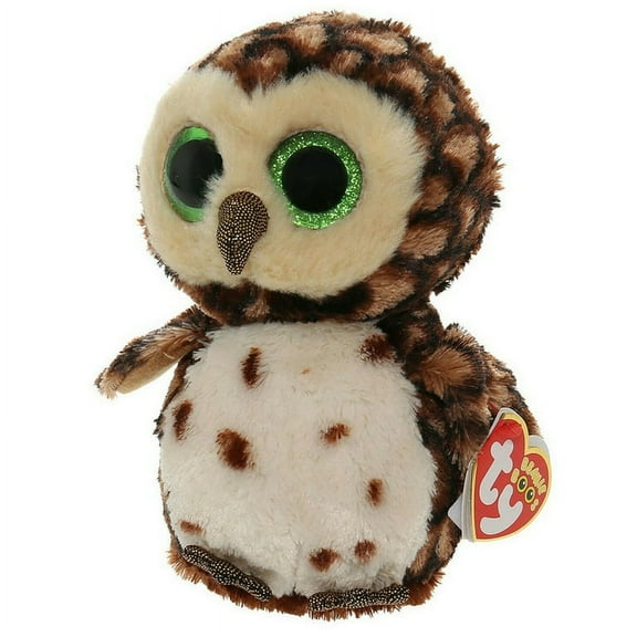 TY Beanie Boos - Sammy The Owl (Glitter Eyes) Regular Size 6" Plush (With Fun Chops)