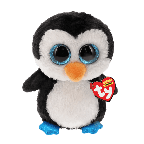 TY Beanie Boos - WADDLES the Penguin (Regular Size 6" Plush)(BONUS 1 FUN CHOPS & 1 TY CARD)