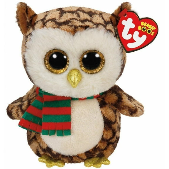 TY Beanie Boos -Wise the Owl (Glitter Eyes) Small 6" Plush (With Fun Chops)