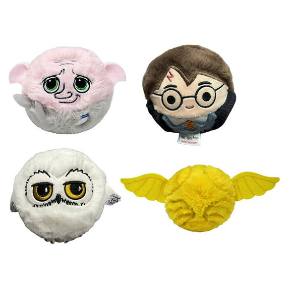TY Beanie Bouncers - SET of 4 HARRY POTTER (Dobby, Hedwig, Snitch+) (3 in)