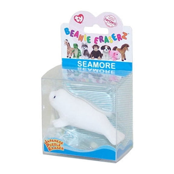 TY Beanie Eraser - SEAMORE the Seal (1.5" )(BONUS 1 FUN CHOPS)