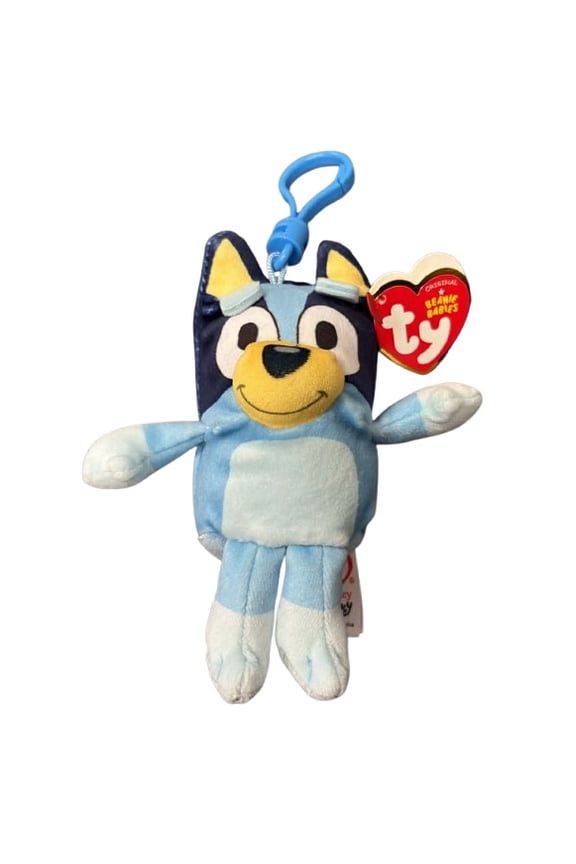 Bluey Beanie Baby Clip - BLUEY (Plastic Key Clip - 4 inch)
