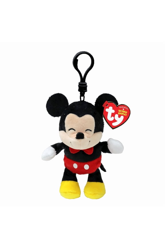 Disney Beanie Baby Clip - Mickey Mouse (Key Clip - 4 inch)